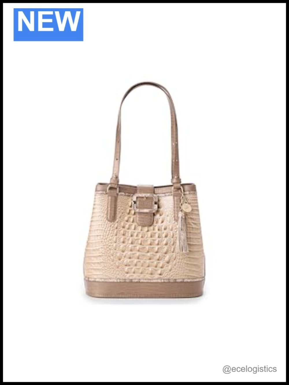 BRAHMIN Fiora Leather Satchel Handbag with Turn-Lock Closure